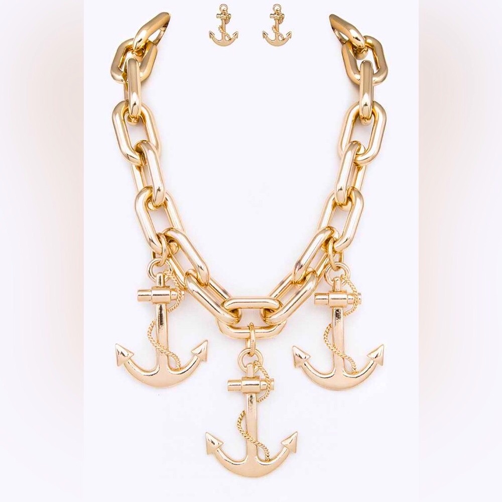 Gold Sailor Statement Necklace